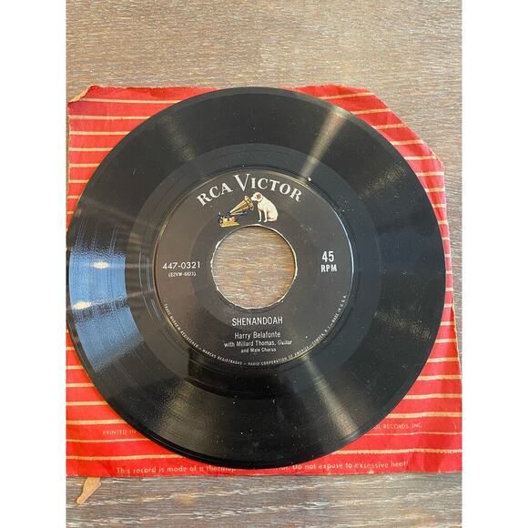 Harry Belafonte Scarlet Ribbons / Shenandoah 45 rpm Vinyl Record - Picture 3 of 4